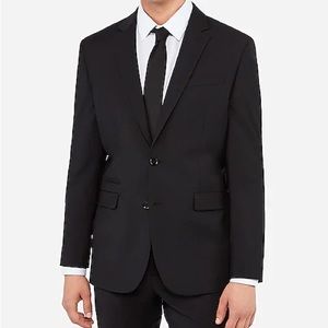 NWT Express Men’s Black Wool-Blend Slim Suit Jacket 36S/36C